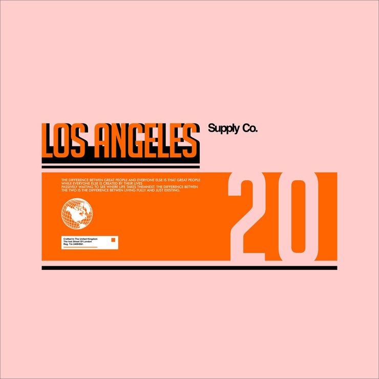 Vector los angeles supply co simple vintage fashion
