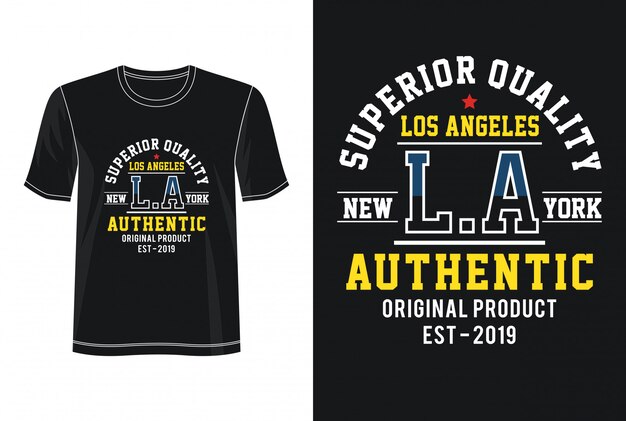 Tipografia los angeles per t-shirt stampata