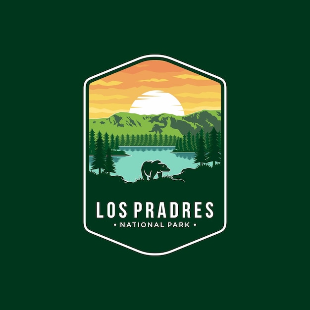 los padres National Forest emblem patch logo illustration on dark background