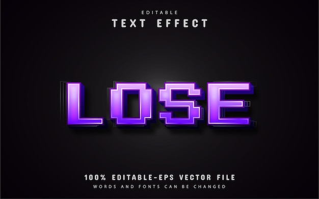 Lose pixel text effect