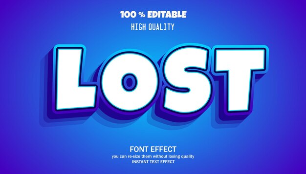 lost cartoon style editable text effect