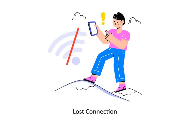 Vector lost connection flat style design vector illustration stock illustration