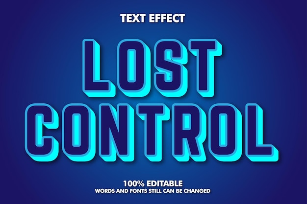 Lost Control Moderne vetgedrukte 3D-typografie cartoon bewerkbare tekst-effect