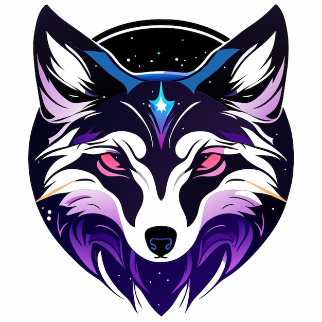 lost of details galaxy wise wolfwhite background tshirt design streetwear design pro vector