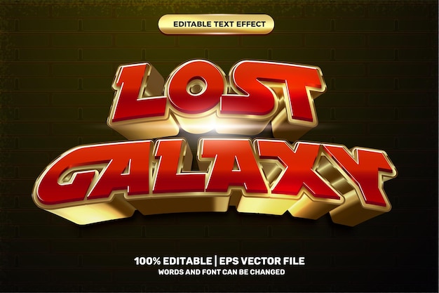 Lost galaxy hero 3d editable text effect style