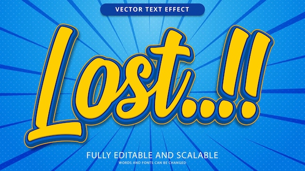 Vector lost text effect editable eps file