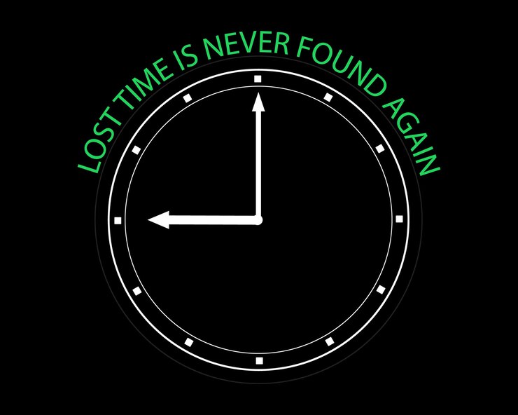 Vector lost time is never found again typography tshirt design