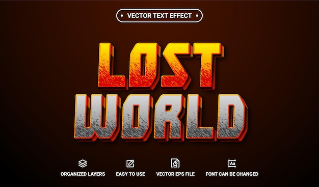 Lost World Editable Vector Text Effect