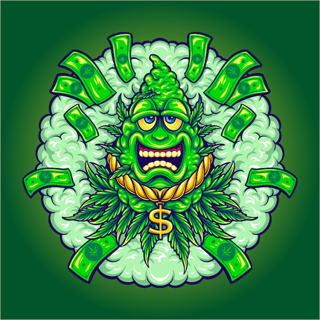 A Lot Of Money With Cannabis Rich Mascot