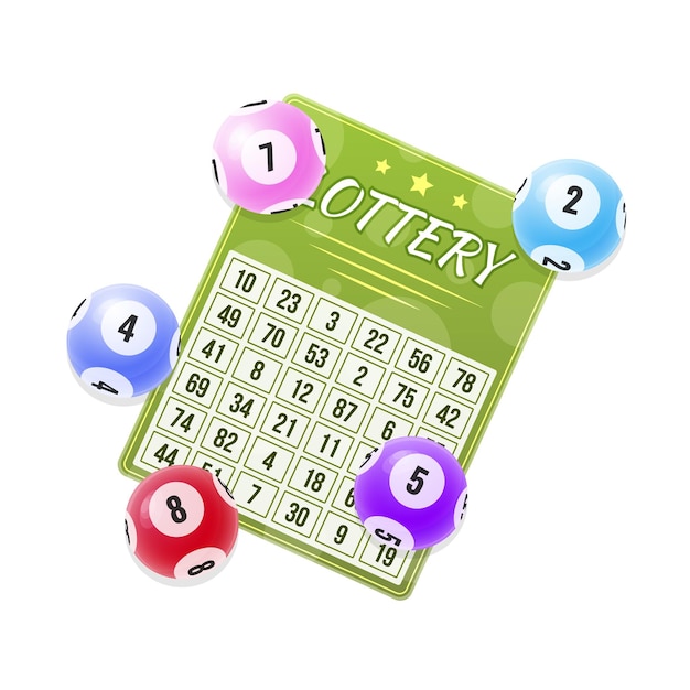 Vector loterijkaartjes bingo lotto geldprijzen ballen met getallen