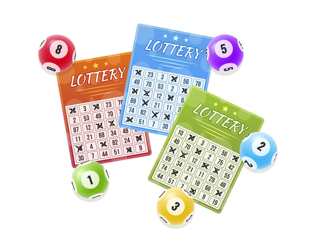 Loterijkaartjes bingo lotto geldprijzen Ballen met getallen