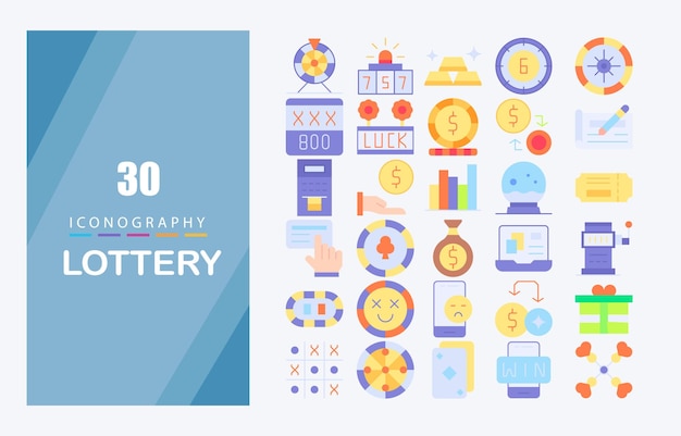 Vector lottery flat icon pack design