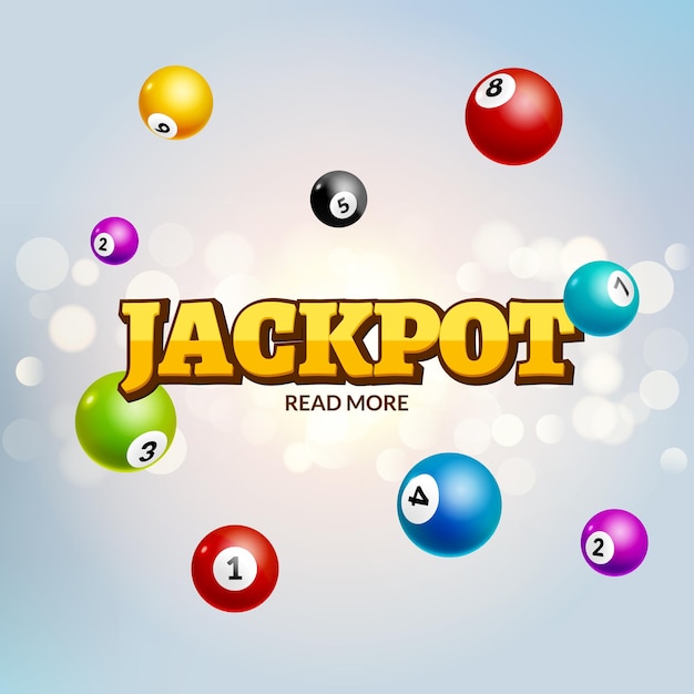 Lottery jackpot bingo colorful background. lotto gambling leisure ball. jackpot winner