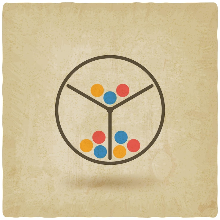 Vector lottery machine on vintage background