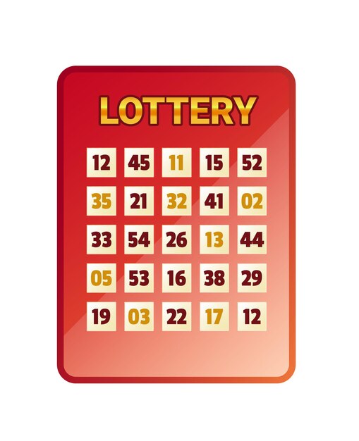 A lottery number selection card