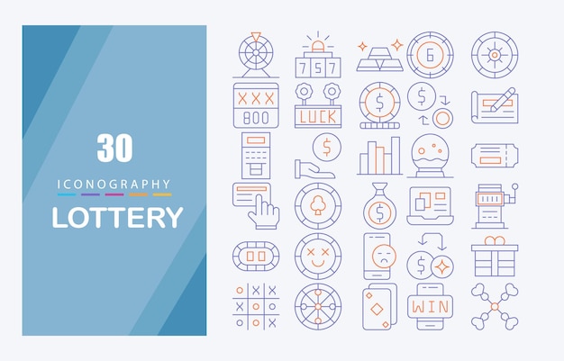 дизайн пакетов с иконой красной линии лотереи