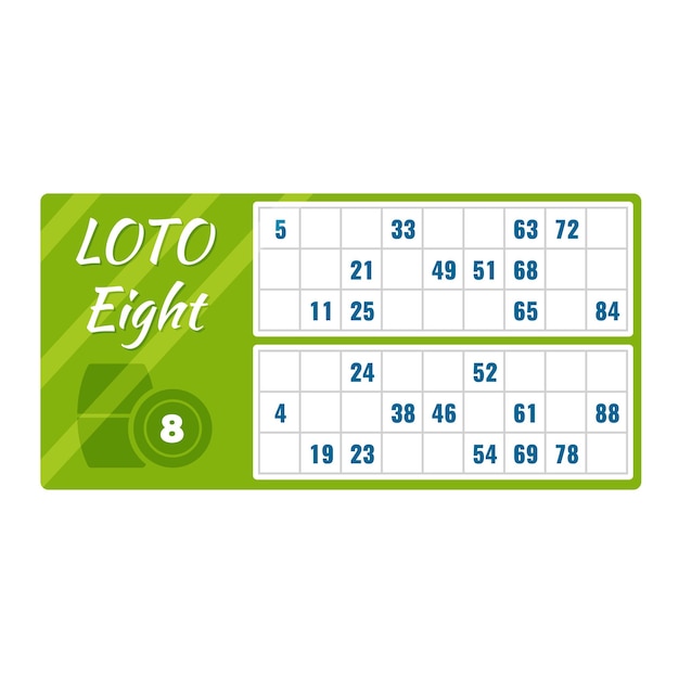 Vector lottery ticket for drawing money prizes loto eight with numbers