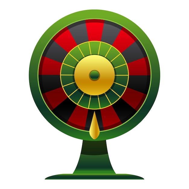 Lottery wheel prize icon cartoon vector lucky game casino win