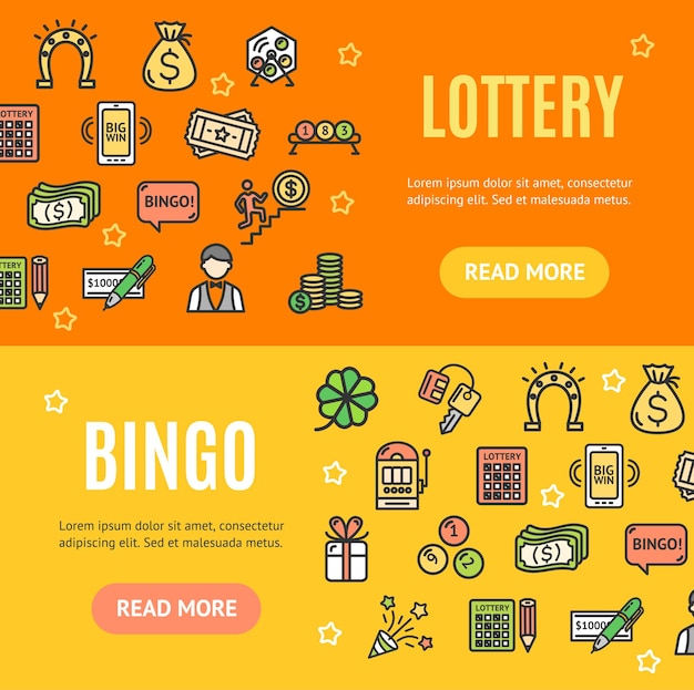 Lotto signs banner horizontal set vector