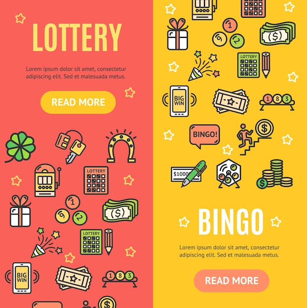 Lotto signs banner vecrtical set vector