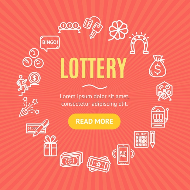 lotto signs round design template line icon concept vector
