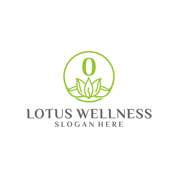 Lotus 0 wellness logo design