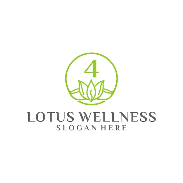 Дизайн логотипа Lotus 4 wellness