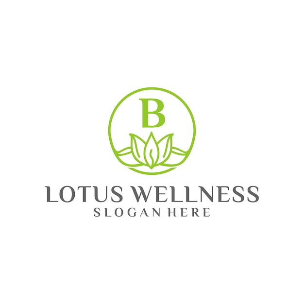 Lotus b wellness logo design