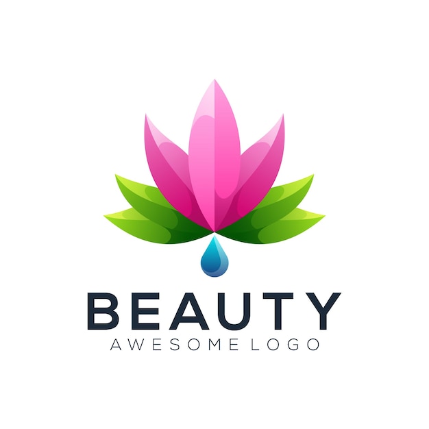 Lotus beauty colorful logo illustration