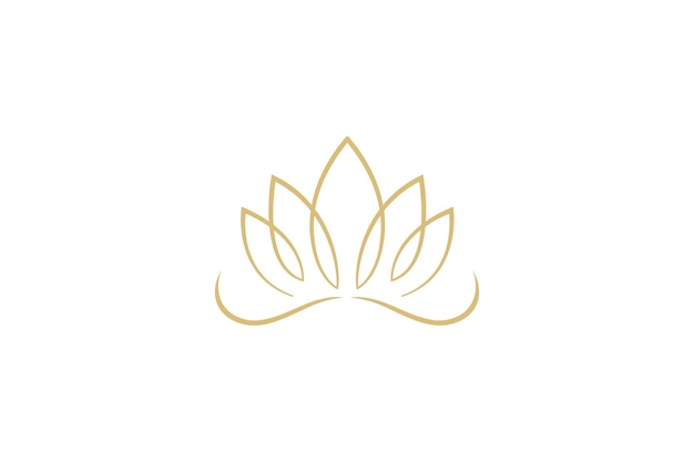 Lotus bloem eenvoudige lijn kunststijl logo