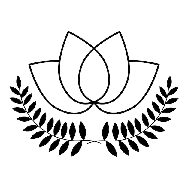 Lotus bloem pictogram ontwerp. Lijn kunst lotus icoon.