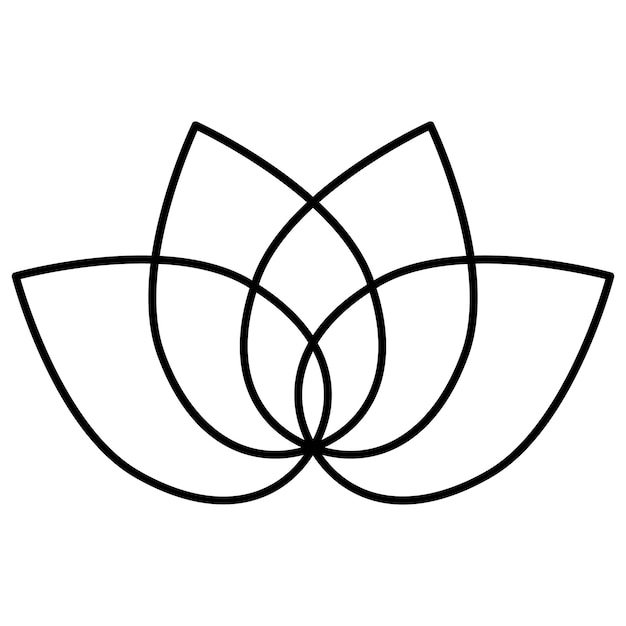 Lotus bloem pictogram ontwerp. Lijn kunst lotus icoon.