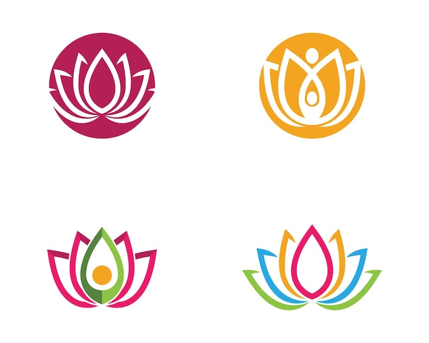 Lotus bloemen ontwerp logo sjabloonpictogram