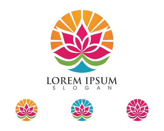 Lotus bloemen ontwerp logo sjabloonpictogram