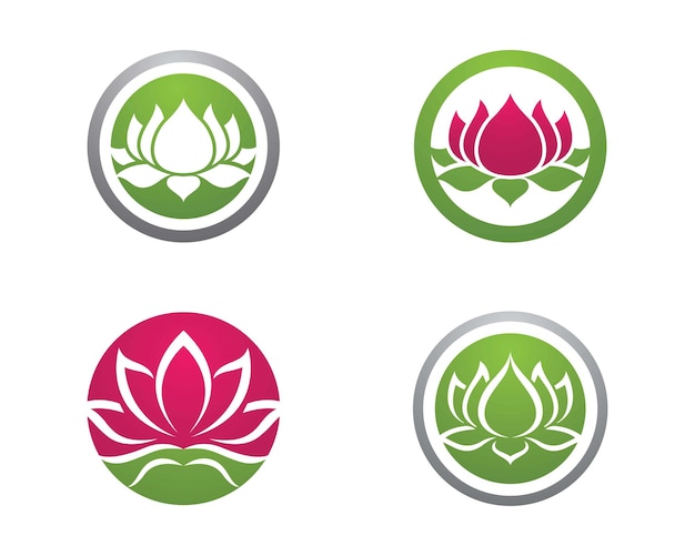 Lotus bloemen ontwerp logo sjabloonpictogram