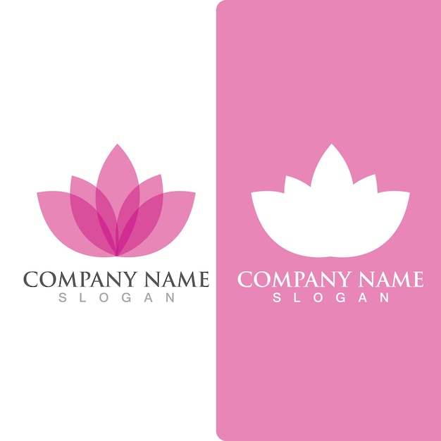 Lotus bloemen ontwerp logo sjabloonpictogram