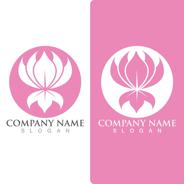 Lotus bloemen ontwerp logo sjabloonpictogram