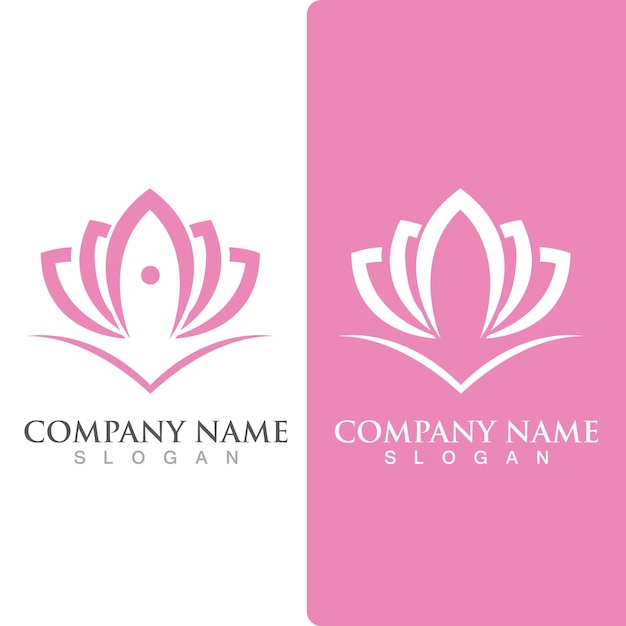 Lotus bloemen ontwerp logo sjabloonpictogram