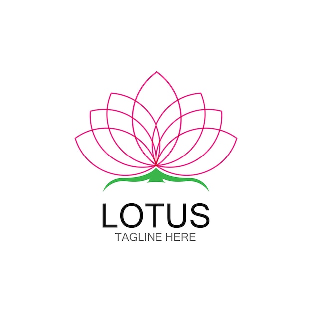Lotus bloemen ontwerp logo sjabloonpictogram