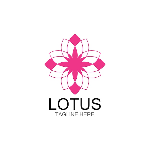 Lotus bloemen ontwerp logo sjabloonpictogram