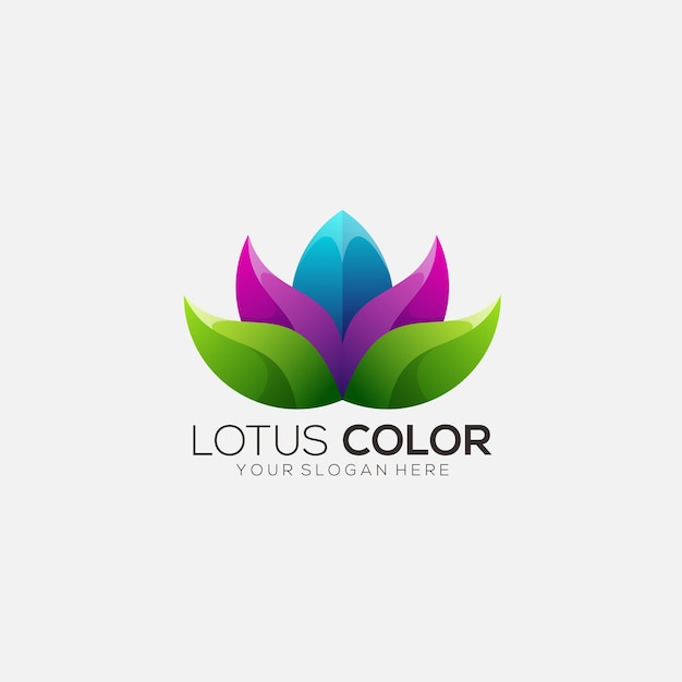 Lotus color design gradient logo template