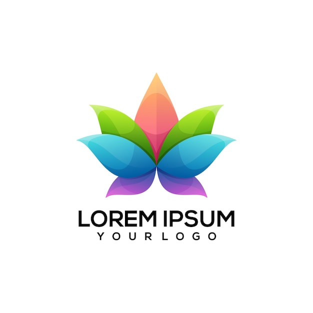 Vector lotus colorful logo illustration