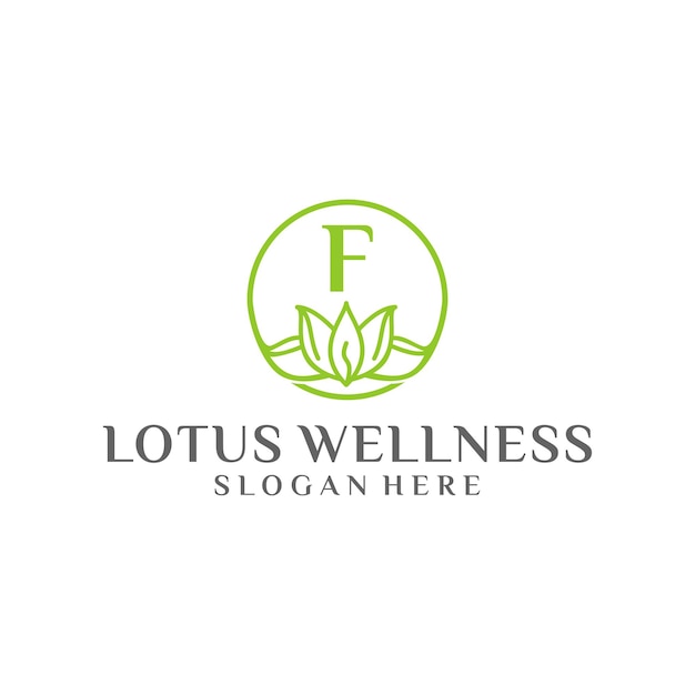 Lotus f wellness logo design