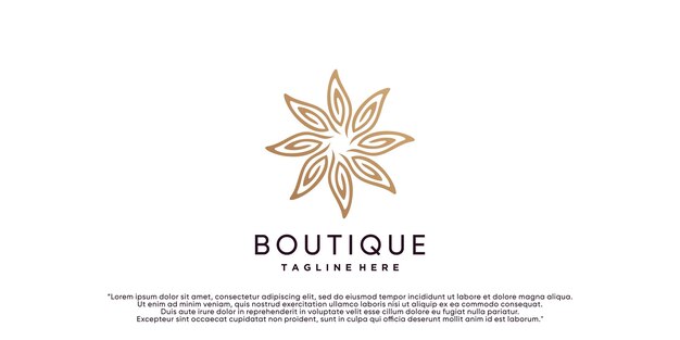 Lotus floral logo design template for boutique with unique concept Premium Vector