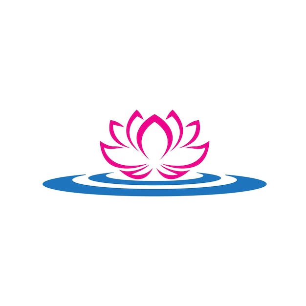 Disegno vettoriale dell'icona del logo di bellezza del fiore di loto