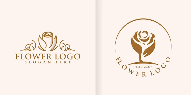Lotus Flower Collection Abstract logo Beauty Spa Salon Cosmetic brand Linear Style Looped Leaves Logotype design vector Luxury Fashion template part 5