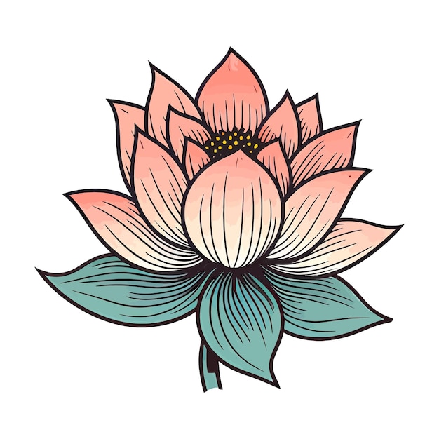 로토스 꽃 아이콘 (Lotus flower icon) 로토스 (Lotus) 꽃 고립된 귀여운 로토스 기호 로토스 식물