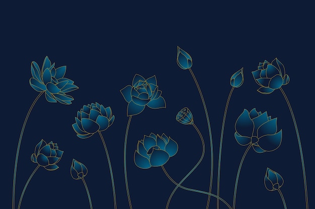 lotus flower illustration in dark background