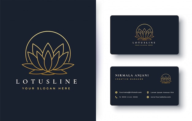 Lotus flower logo and business card design