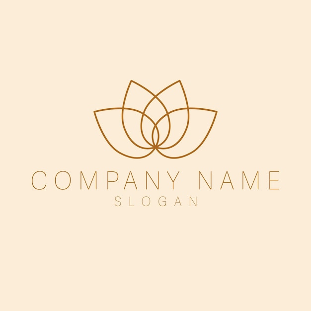 Lotus flower logo design. Line art lotus logotype.